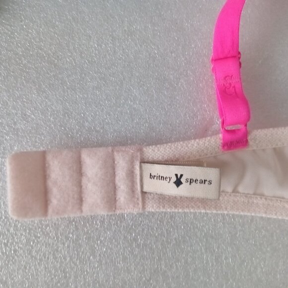 NWOT Britney Spears Bra Peach 32D Floral Lace Lightly Lined Unpadded Wired - Picture 4 of 6